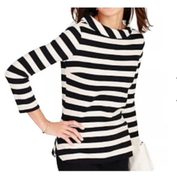 Talbots Sweaters - Vintage Talbots Mod 60s Vibes Black and White Striped Women's top Size medium